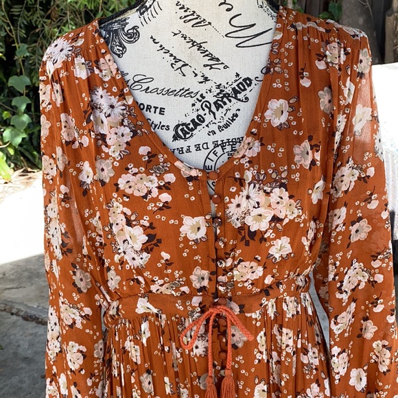 🎉HP🎉EUC🍁 Vintage Spell Gypsy Dancer Gown in Maple size medium - Picture 9 of 14